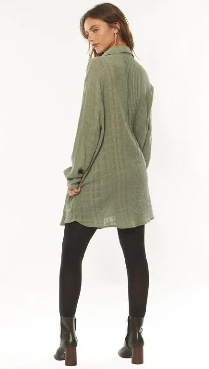 Amuse Bailee Women's Long Sleeve Woven Dress Sage