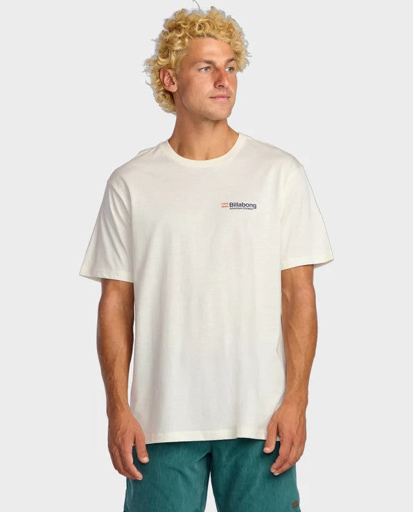 Billabong Adiv Abandon T-Shirt in off white on model from front