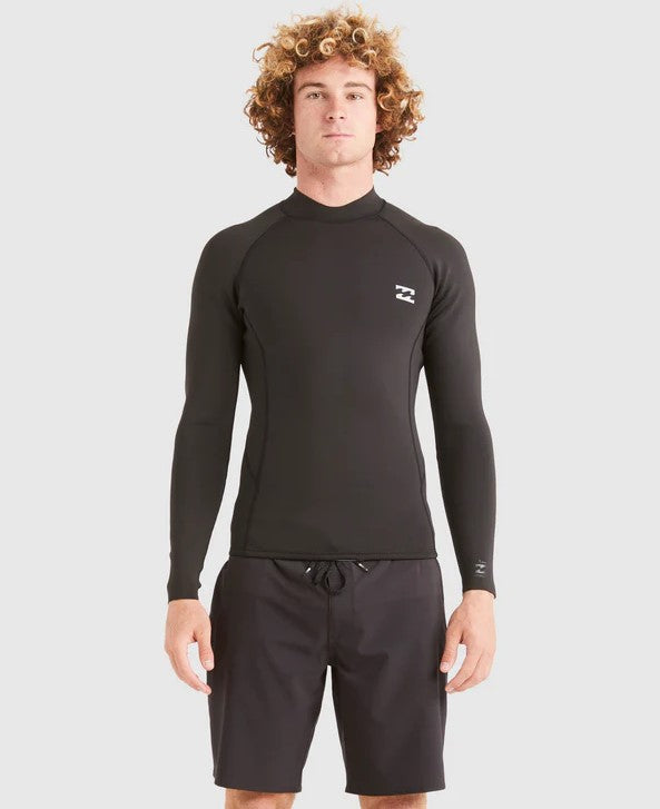 Billabong Mens Absolute 1mm Wetsuit Jacket  in black on model from front