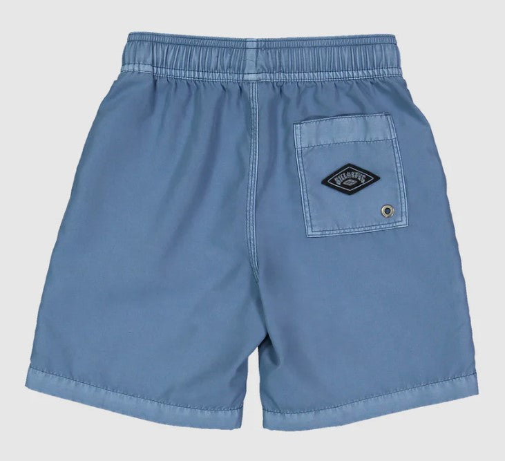 Billabong All Day Overdye Toddlers Layback boardshorts in steel blue from rear