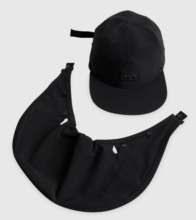 Billabong All Day Surf Cap in black showing separated from back flap