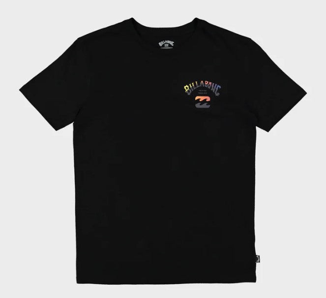Billabong Groms Arch Fade T-Shirt in black from front