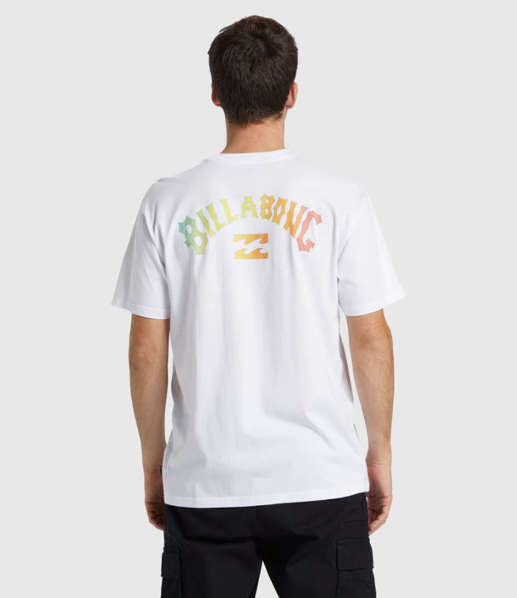 Billabong Arch Fill Tee in colour white back veiw on model