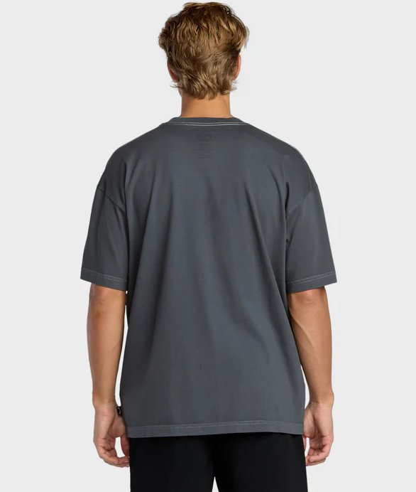 Billabong Bad Dog OG Men's T-Shirt in the colour cement on man rear
