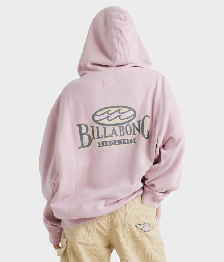 Billabong Beach Tour Hoodie in halk pink from rear