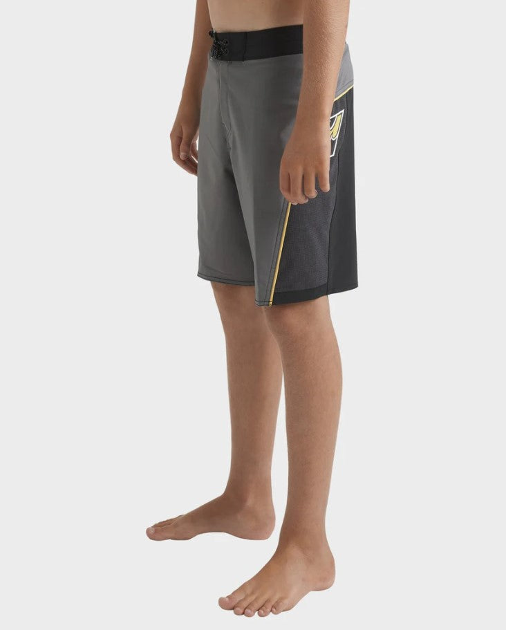 Billabong Boys Straddie Pro Tech Boardshorts in petwer and black from side