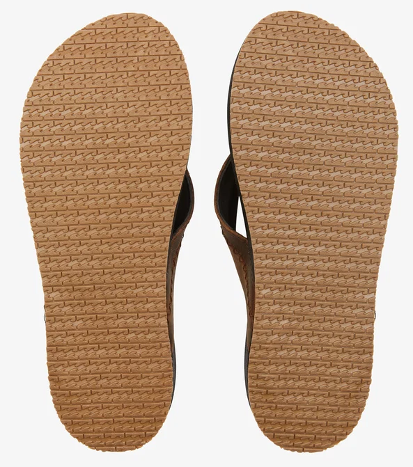 Billabong Brunswick Leather Jandals showing the soles of a pair