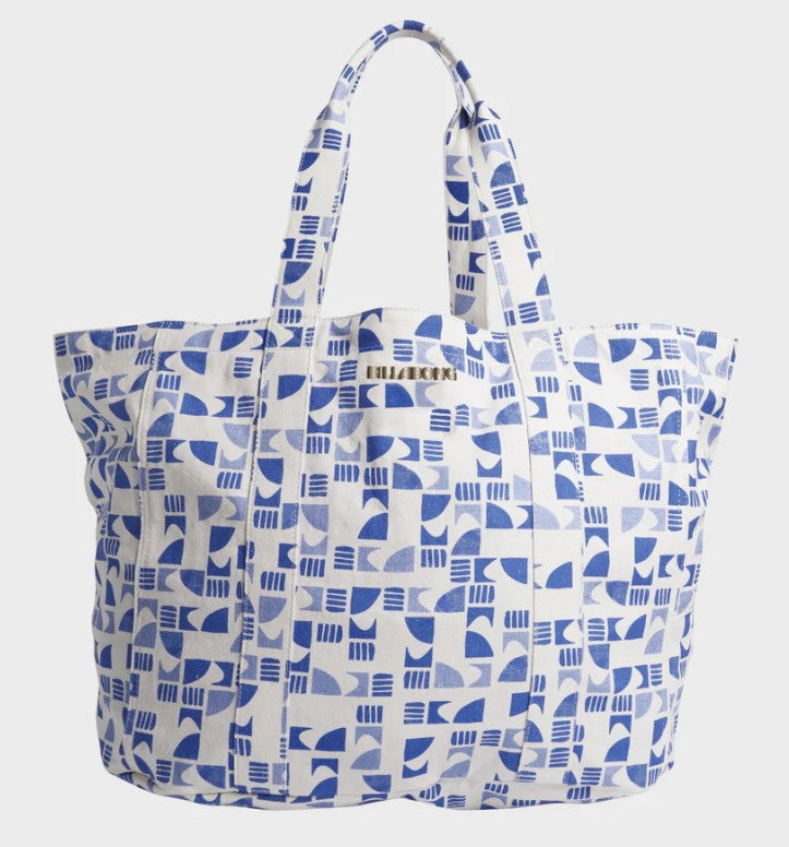 Billabong Cool Tide Coast Tote Bag in ultramarine and white pattern