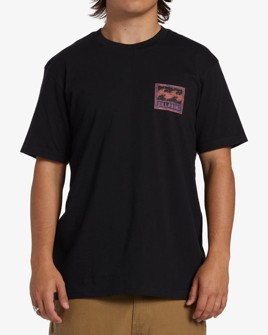 Billabong Crayon Wave Tee in black from front