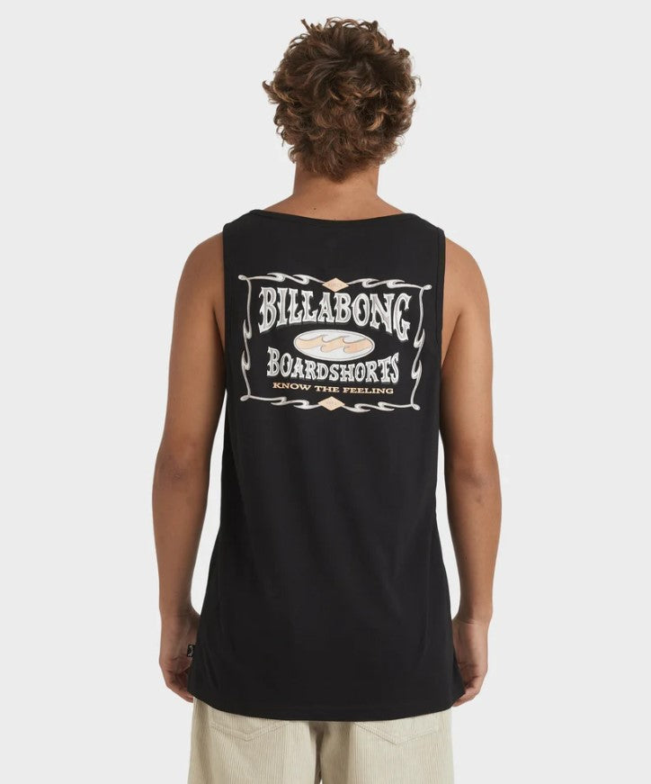 Billabong Double Spread Tank in black from rear