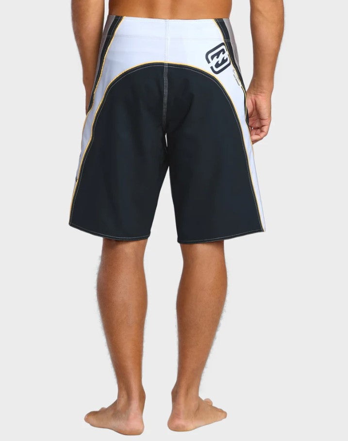 Billabong Fluid 2K Pro 21" Boardshorts in navy with white and gold trim from rear