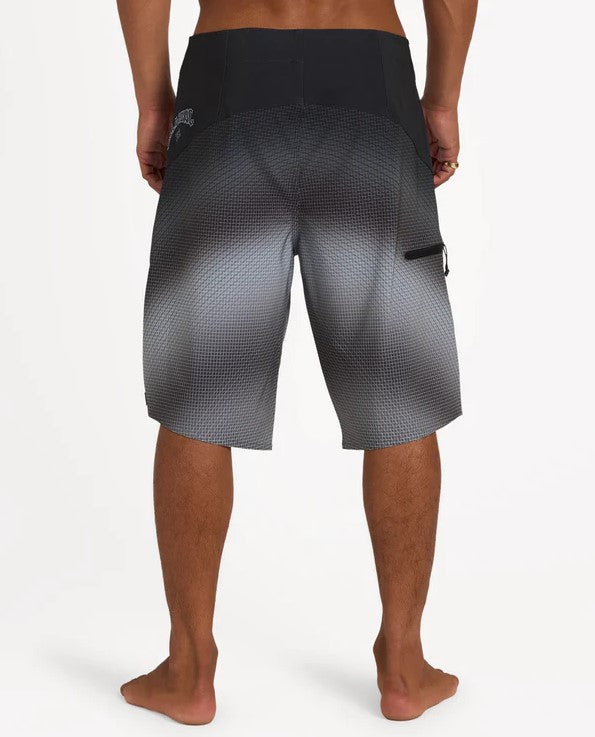 Billabong Fluid Pro 21" Boardshorts in black fade from rear
