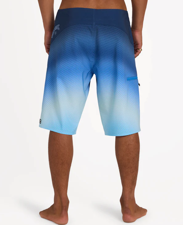 Billabong Fluid Pro 21" Boardshorts in blue fade from rear