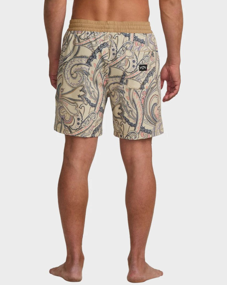 Billabong Good Times Layback 16" Boardshorts in desert sands colourway from rear