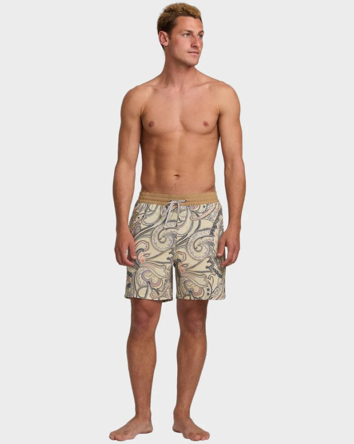 Billabong Good Times Layback 16" Boardshorts in desert sand on model from front
