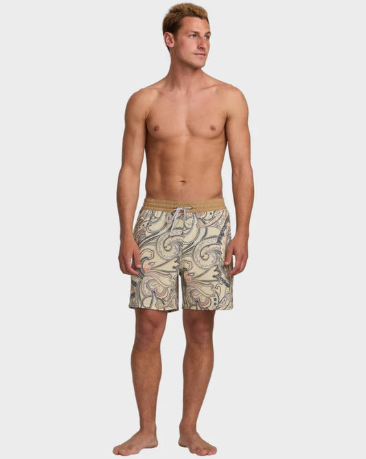 Billabong Good Times Layback 16" Boardshorts in desert sand on model from front