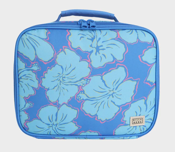 Billabong Happy Hibiscus Lunch Box in tidal blue floral colourway