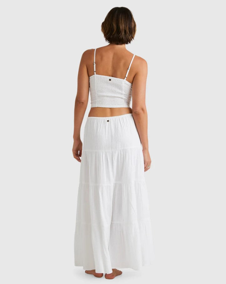 Billabong High Tides Maxi Skirt in colour white back veiw on model