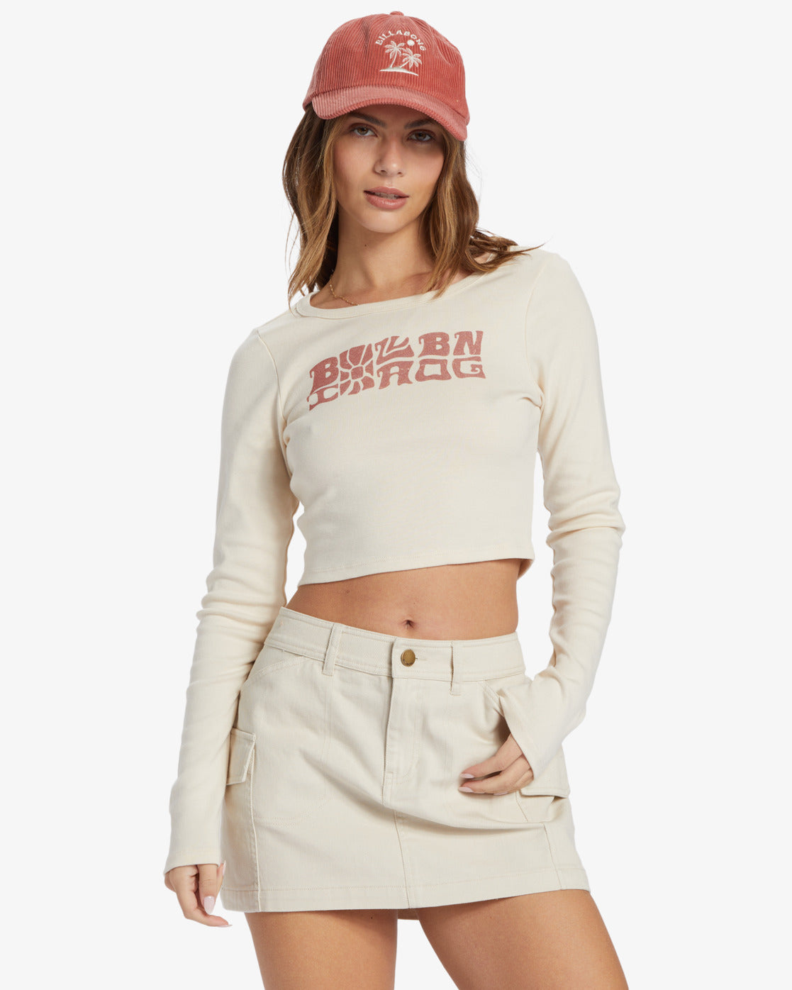 Billabong Hilary Cargo Skirt in whitecap colourway