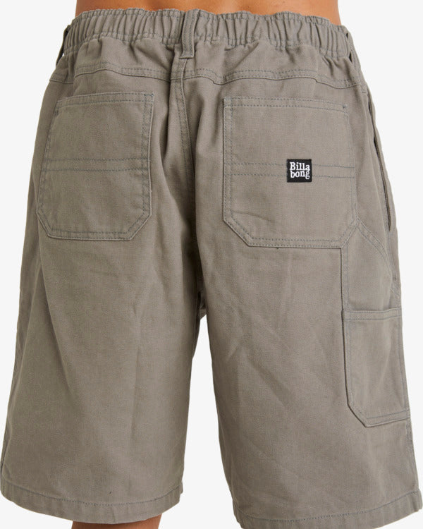 Billabong Jimmy Carpenter Walkshorts in pewter from rear