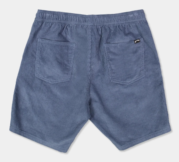 Billabong Larry Cord 19" Walkshorts in china blue flatlay from the back