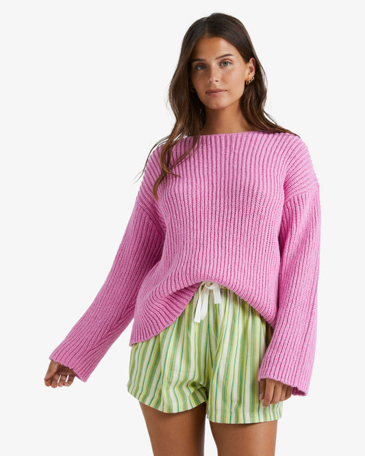 Billabong Moon Wave 2 Sweater in lush lilac colourway