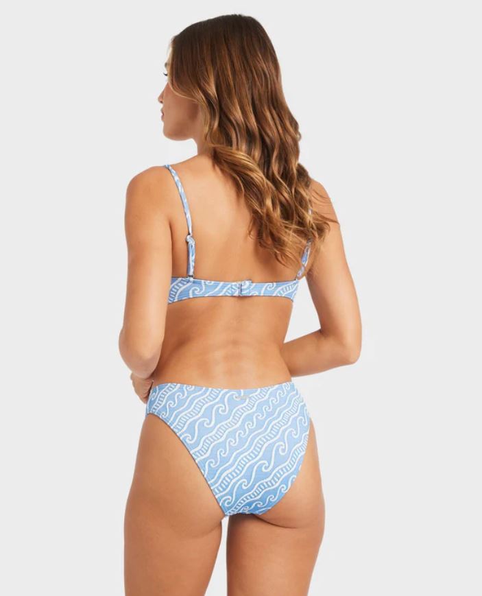 Billabong More Than Waves Leah Underwire with Bondi Pant Bikini Set in tidal blue from rear