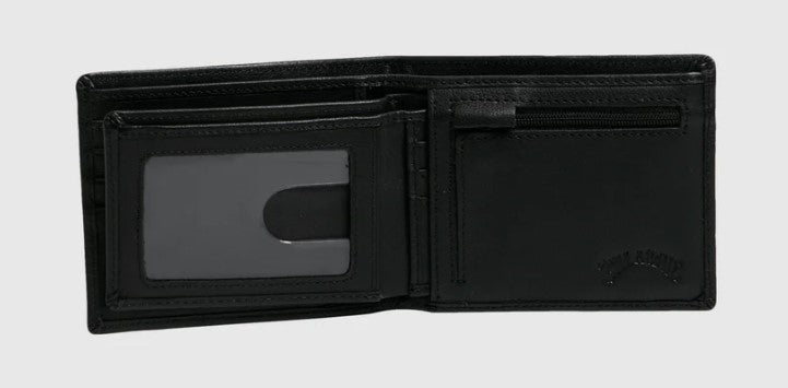 Billabong Scope 2 in 1 Leather Wallet in black from inside