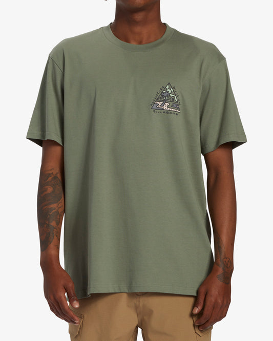 Billabong Shine Men's Tee in sage colour from front