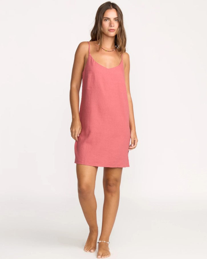 Billabong Summer Love Dress in wild ginger colourway on model from front
