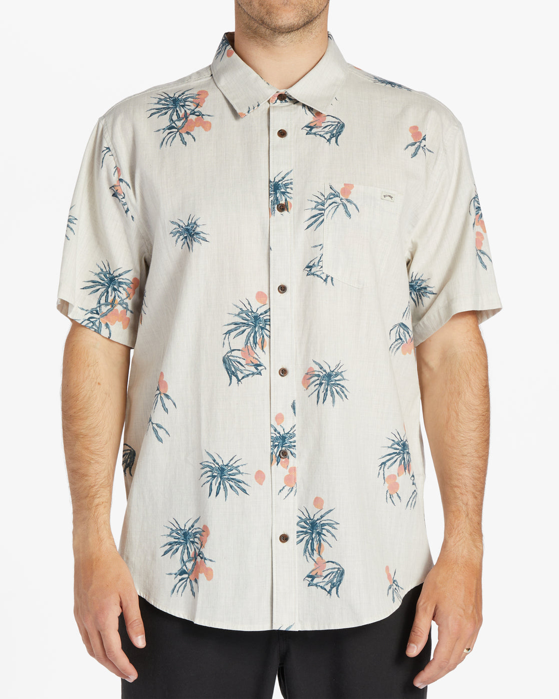 Billabong Sundays Mini Short Sleeve Shirt in oyster colourway