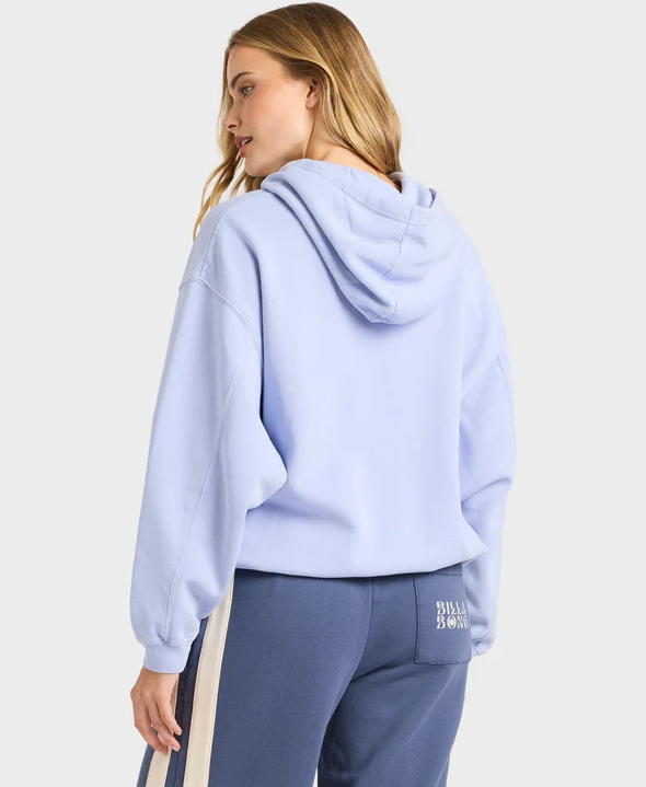 Billabong Surf High Women's Hoodie in blue from rear on model