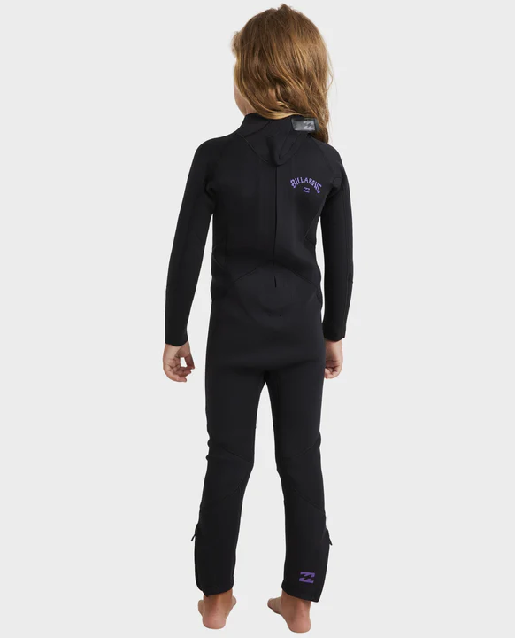 Billabong Toddler 3/2mm Foil GBS Wetsuit in black orchid from rear