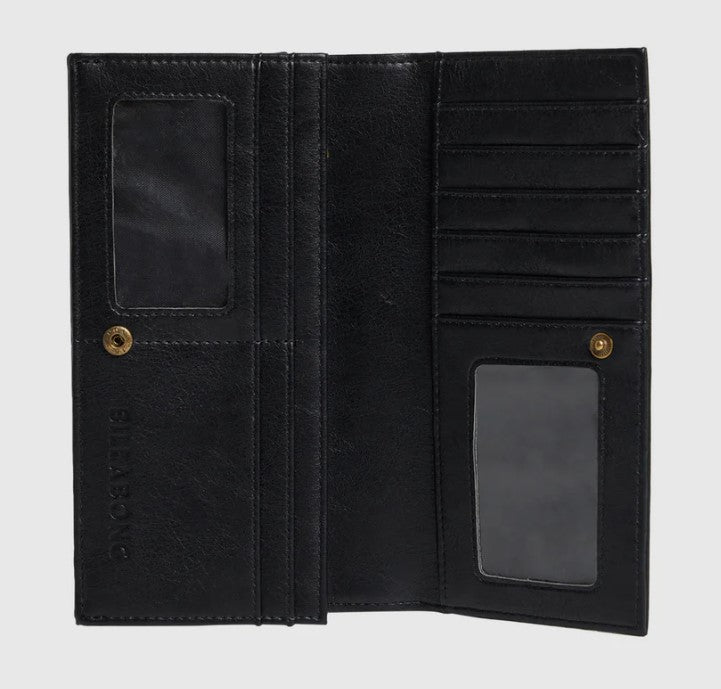Billabong Water Baby Beach Wallet in black showing inside