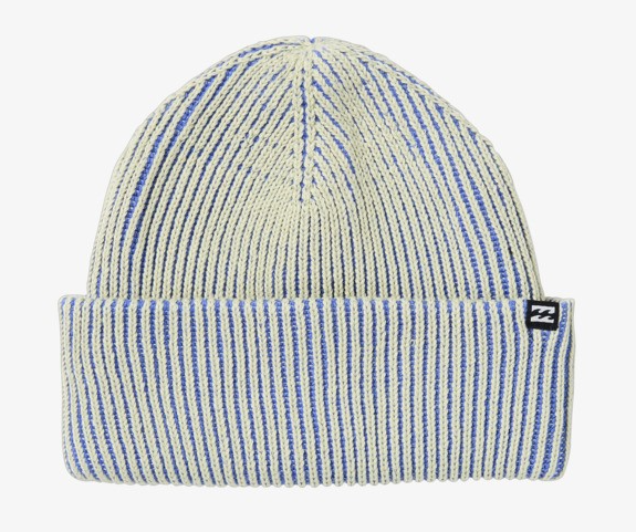 Billabong Wave Check Women's Beanie in iris light blue colourway flatlay image