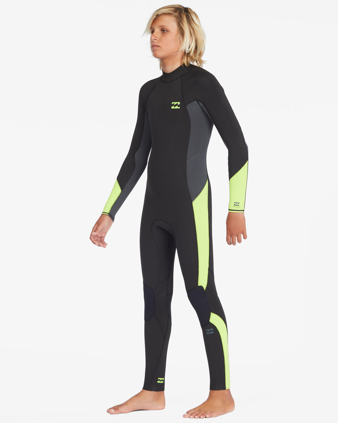 Billabong Absolute BZ GBS Boys 3/2mm Wetsuit stealth colourway side view