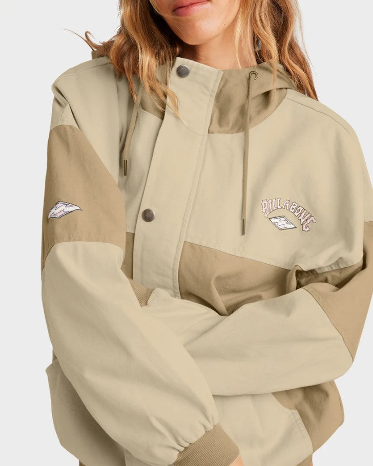 Billabong Work It Out Jacket in multi tan from front