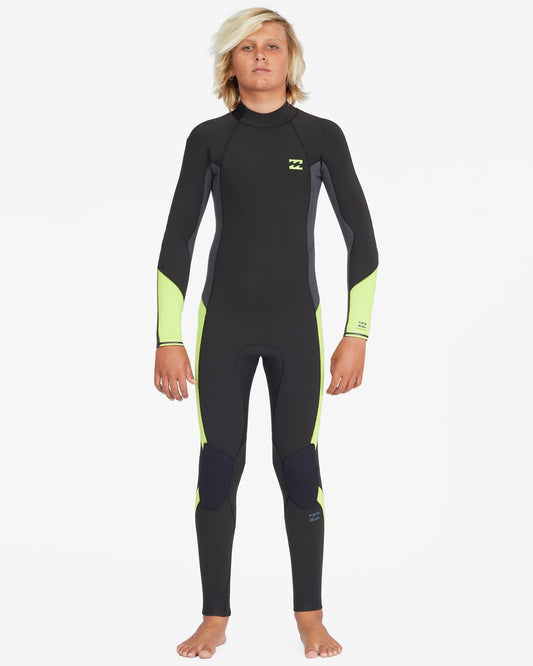 Billabong Absolute BZ GBS Boys 3/2mm Wetsuit stealth colourway front view
