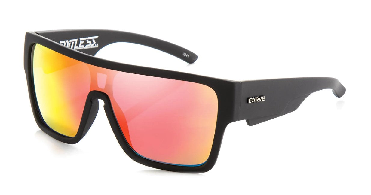 CARVE LIMITLESS MaTTe BLacK with RED REVO iridium lens SUNglasses