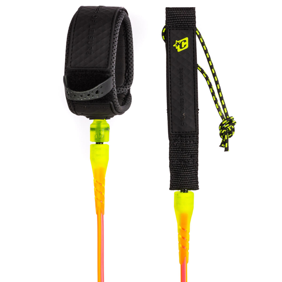 Creatures of Leisure Comp 6' Surfboard Leash in cherry mango