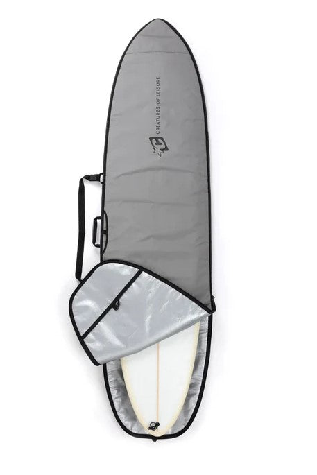 Creatures of Leisure 6'3 Fish Icon Lite Boardbag in silver and black