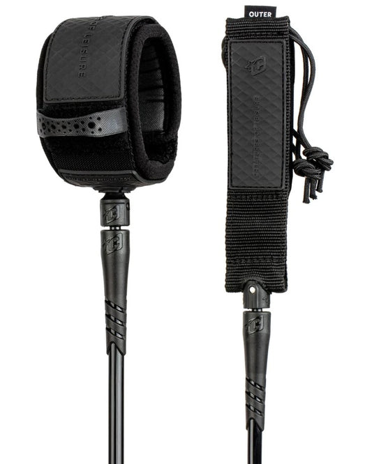 Creatures of Leisure Outer Reef 12" 9mm thick Surfboard Leash in black