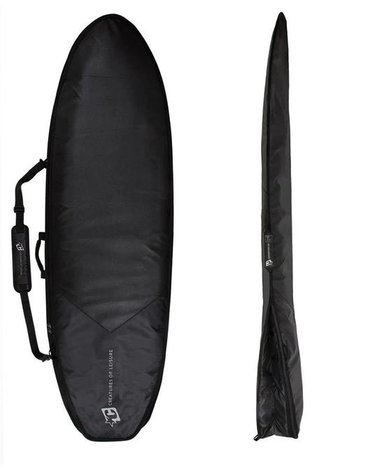 Creatures of Leisure 6'3 Reliance All Rounder Day Use Bag in black from top and side