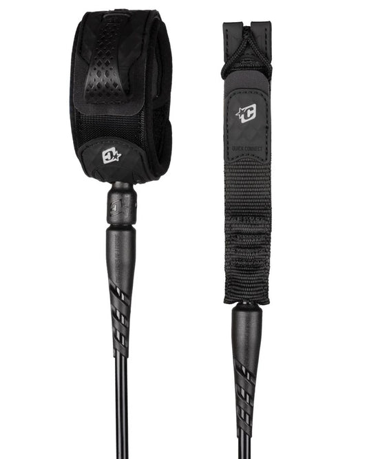 Creatures of Leisure 7" Standard Duty Surfboard Leash in black with silver logos