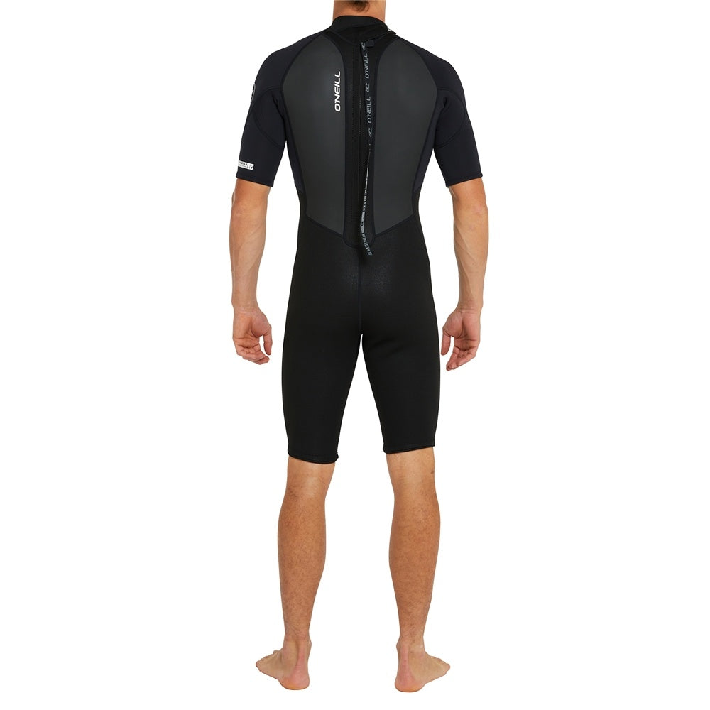 O'Neill Reactor II 2mm Back Zip Spring Wetsuit in black from rear
