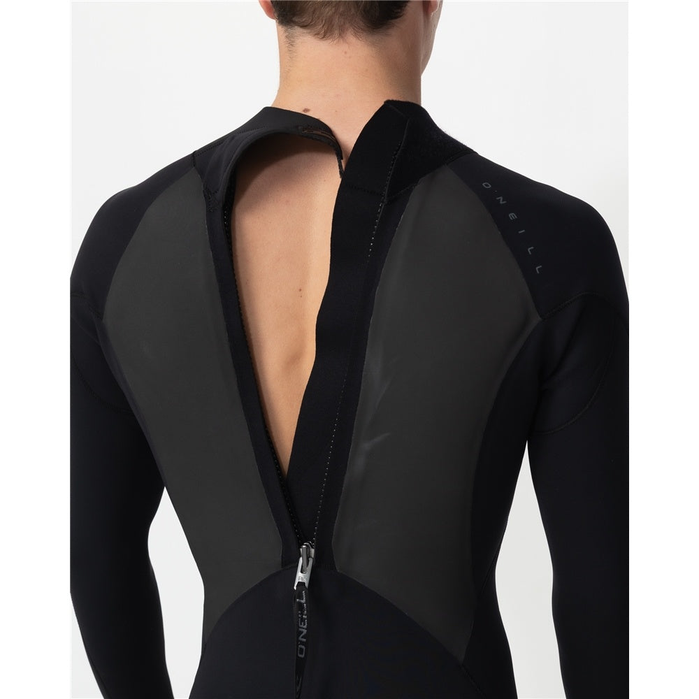 O'Neill Defender 4/3mm GBS Back Zip Men's Wetsuit showing back zip from up close
