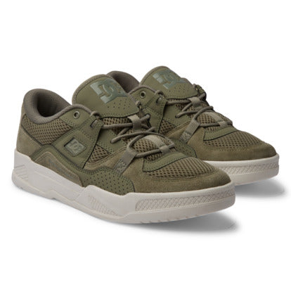 DC Construct Mens Shoes in army and olive colourway showing a pair