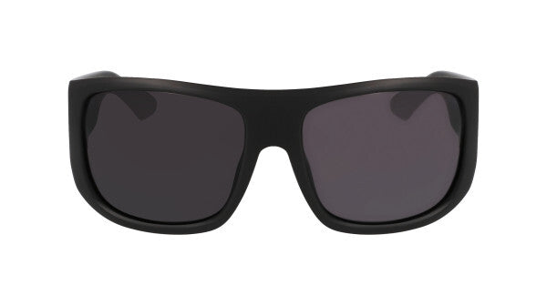 Pair of Dragon Calypso Matte Black frame with Smoke Polarised luma lens Sunglasses from front