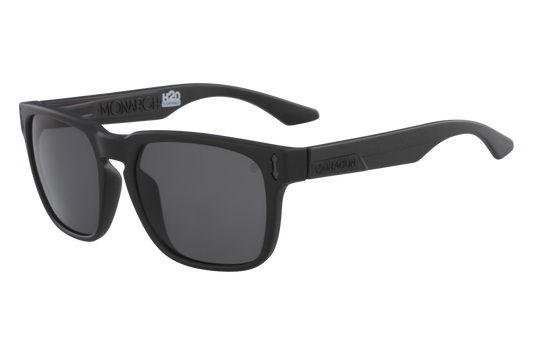 Dragon Monarch H2O Matte Black frames with LumaLens Smoke Polarised Sunglasses