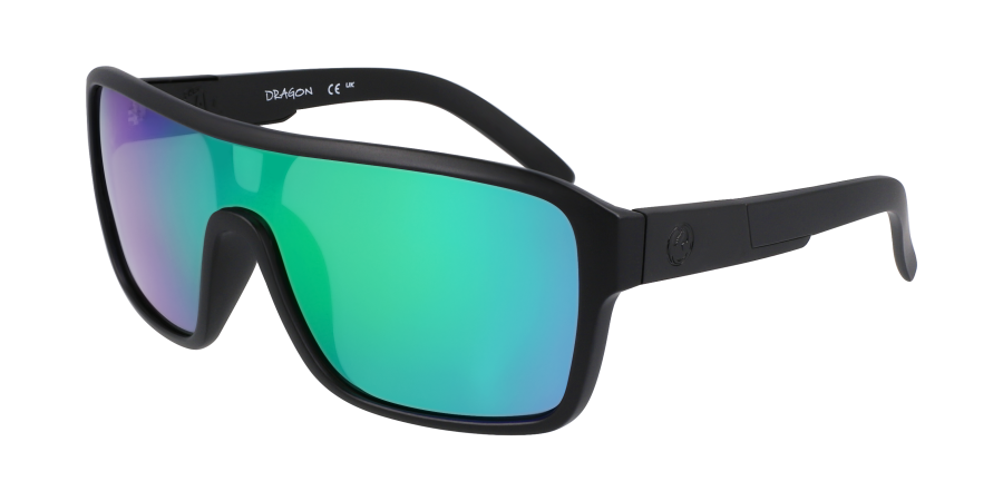 Dragon Remix Matte Black LL Green Ion Polar Sunglasses Blitz Surf Shop